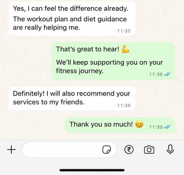 Personal trainer client feedback
